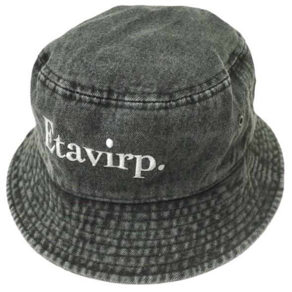 Etavirp エタヴァープ ロゴ刺繍 デニムバケットハット S/M WASHED BLACK ne...