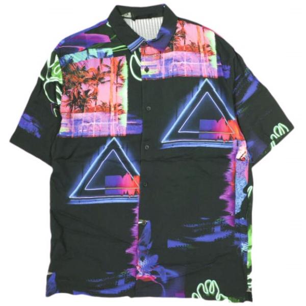 Desigual デシグアル JABAL ネオンカラーリゾートシャツ 22WMCW04 S BLAC...