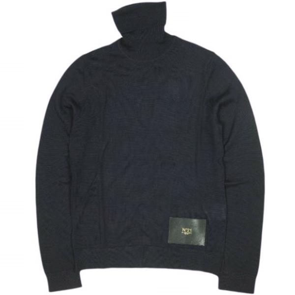 新品 N°21 ヌメロヴェントゥーノ 22AW ロゴパッチ メリノウールタートルネックニット 22I...