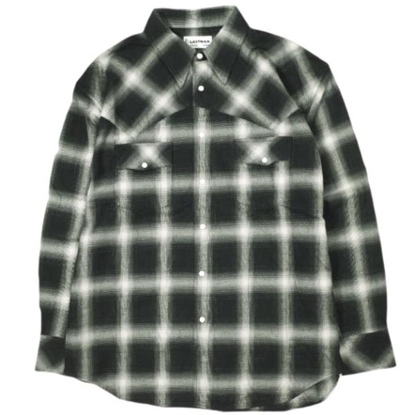 新品 LASTMAN ラストマン 25SS 日本製 OMBRE PLAID WESTERN SHIR...