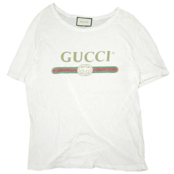 GUCCI グッチ イタリア製 GUCCI ロゴ ウォッシュドオーバーサイズ Tシャツ 440103...