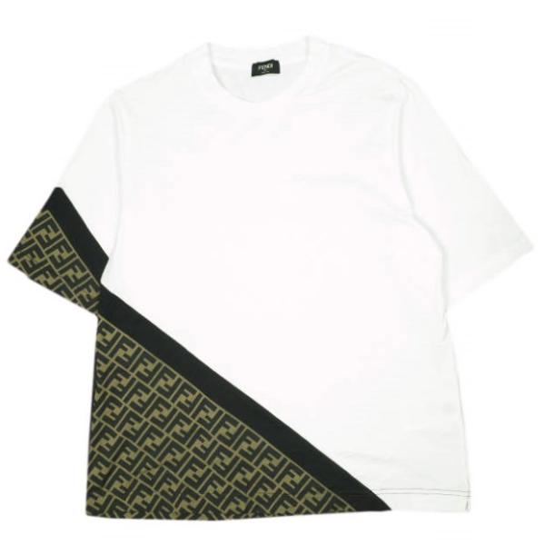 FENDI フェンディ 23SS イタリア製 FF柄 ズッカ柄 クルーネックTシャツ FAF682 ...