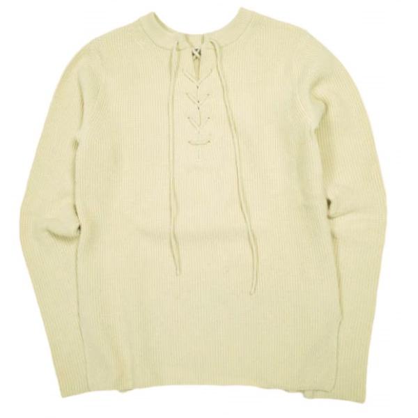 AURALEE オーラリー WOOL RIB KNIT LACE-UP P/O 14.5ミクロン ウ...