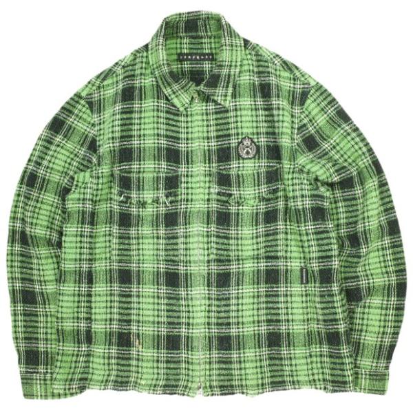 roarguns ロアーガンズ 24SS 日本製 PLAID ZIP SHIRTS カットオフチェッ...