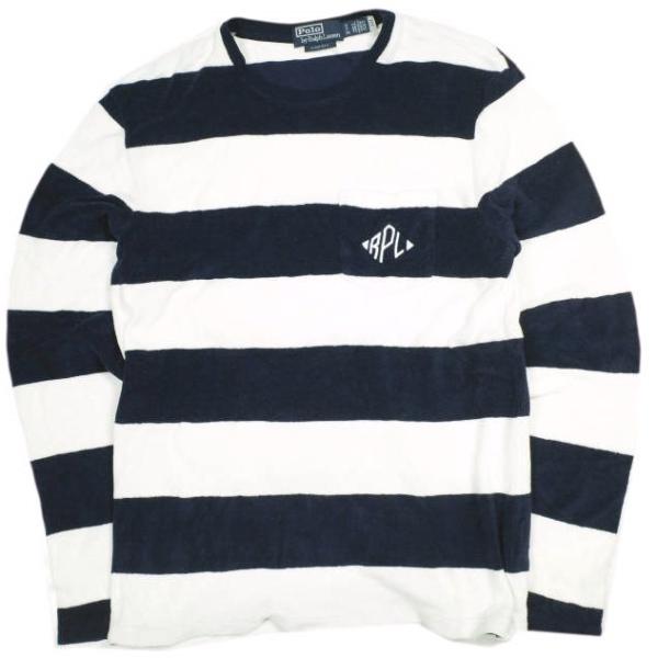 POLO RALPH LAUREN ポロ・ラルフローレン ワイドボーダーパイルロングスリーブポケット...