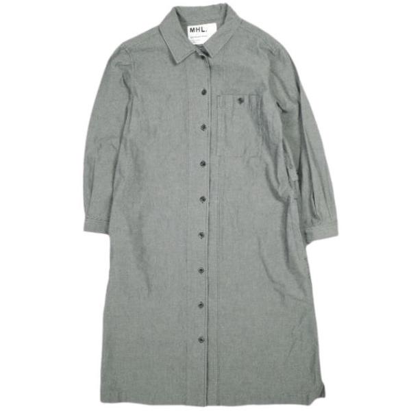 MHL. エムエイチエル マーガレットハウエル 日本製 オックスフォードシャツワンピース 595-1...