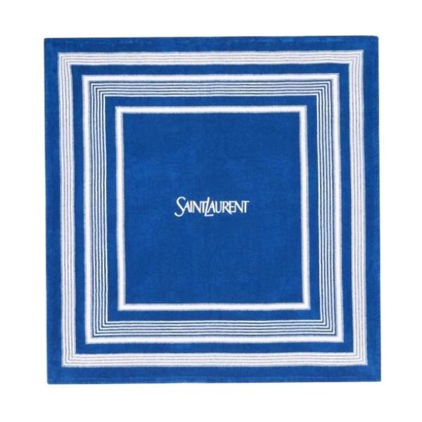 新品 SAINT LAURENT サンローラン BEACH TOWEL SQUARED ロゴ ビーチ...