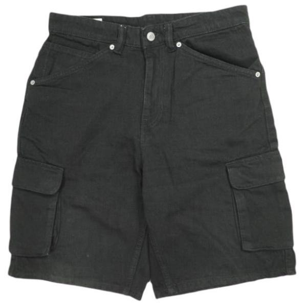 ZARA ザラ DENIM CARGO SHORT ブラックデニムカーゴショーツ 4806/418/...