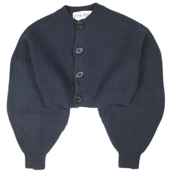 INSCRIRE アンスクリア 24AW Cropped cardigan ローゲージウールクロップ...