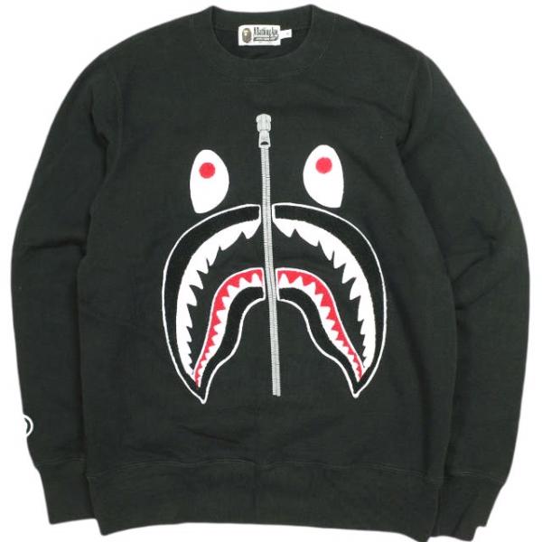 A BATHING APE ア ベイシング エイプ SHARK CREWNECK SWEATSHIR...