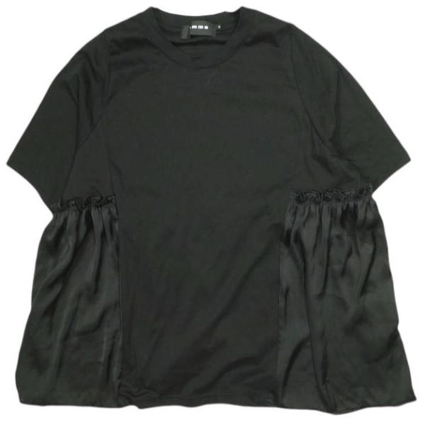 gomme ゴム 24SS 日本製 ファインスムースサイドギャザーＴ GGT41-116 M BLA...