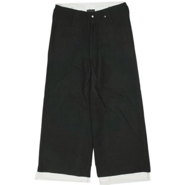 新品 Omar Afridi オマールアフリディ A TROUSERS BLACK MELTON ウ...