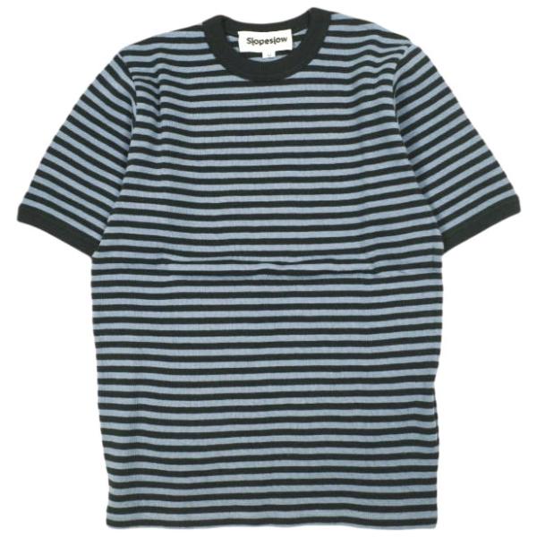 新品 Slopeslow スロープスロウ Cotton Interlock Stripe Crew ...