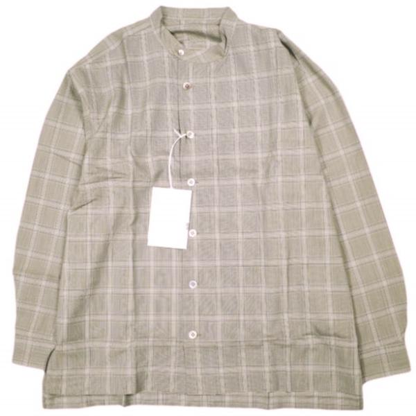 新品 un/unbient アン 25SS 日本製 Stand Collar Shirt ウールトロ...