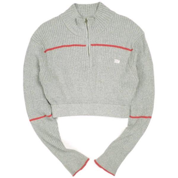 JUEMI ジュエミ EMB Half Zip Cropped Knit ハーフジップクロップドニッ...
