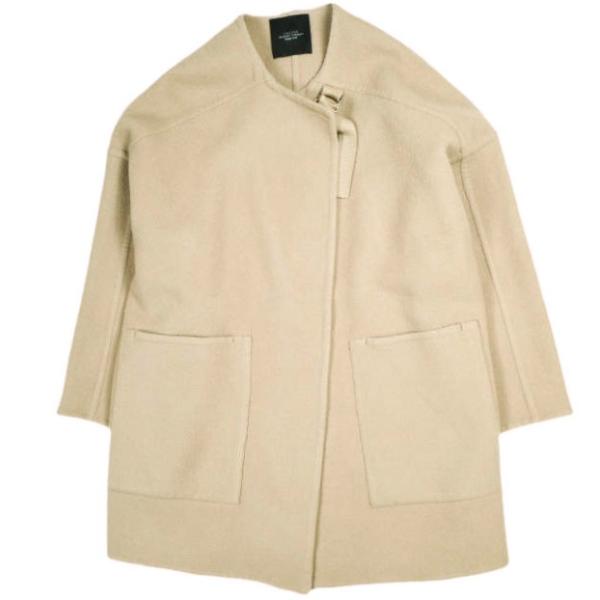 UNUSED アンユーズド 日本製 Collarless Coat BIGシルエット ウールノーカラ...