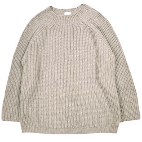 URU ウル 日本製 畦編みクルーネックニット 14FUK04 Free MOCHA セーター プル...