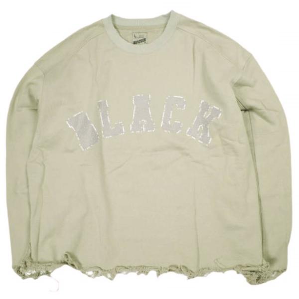 Danke Schon ダンケシェーン CUT FRINGE SWEAT CREWNECK BLAC...