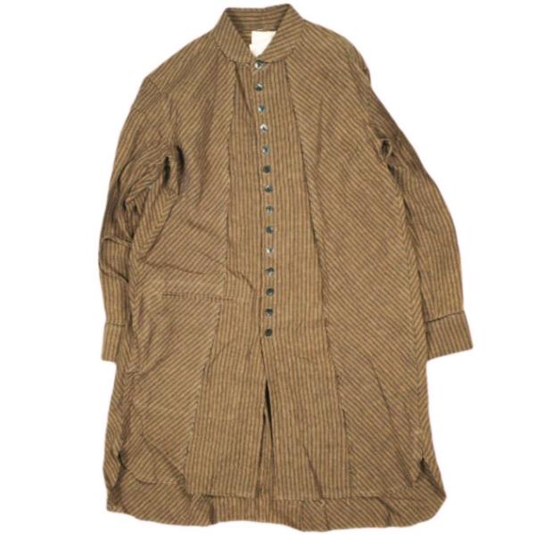 新品 Omar Afridi オマールアフリディ KAKISHIBU STRIPES LINEN A...