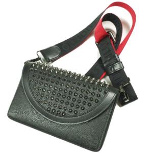 新品 Christian Louboutin クリスチャンルブタン EXPLORAFUNK WALLET エクスプローラーファンク スタッズショルダーバッグ BLACK/RED