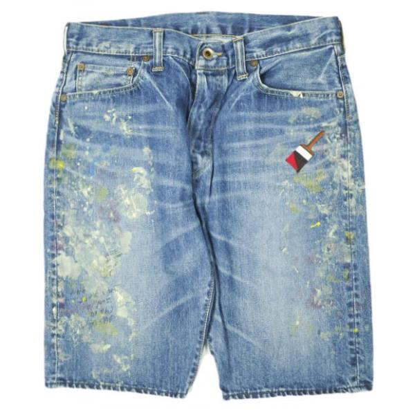 BRU NA BOINNE ブルーナボイン 日本製 落書きペイントデニムショーツ 1 Indigo ...