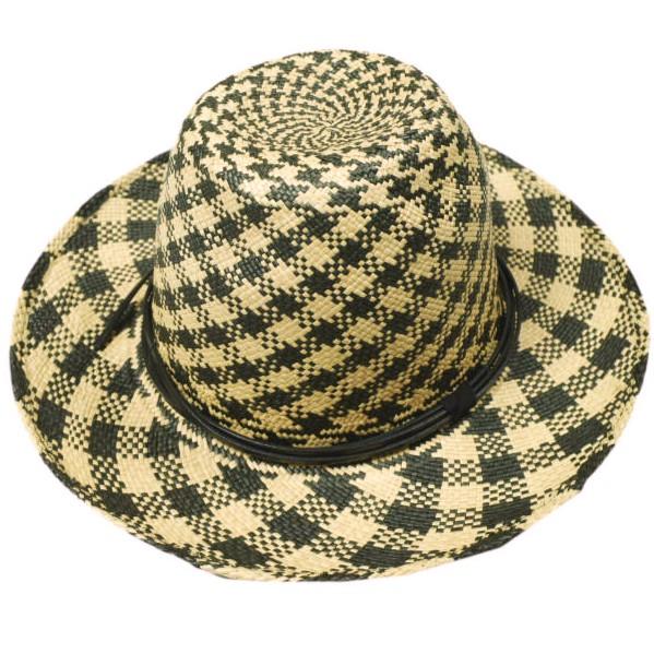 新品 nivernois ニヴァーノイス 日本製 PANAMA HAT ロングブリム チェックパナマ...