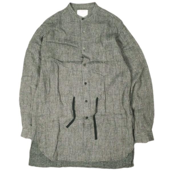 BLACKBIRD ブラックバード 24SS 日本製 LONG SHIRT リネンシルク バンドカラ...