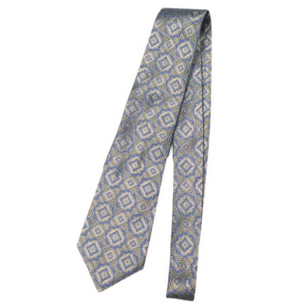 KITON キートン イタリア製 小紋柄シルクネクタイ BLUE/GRAY g26988