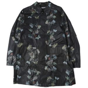 新品 UNDERCOVER アンダーカバー 25AW 日本製 バタフライプリント オイルドステンカラーコート UC2E4309 3 BLACK 定価132,000円 アウター