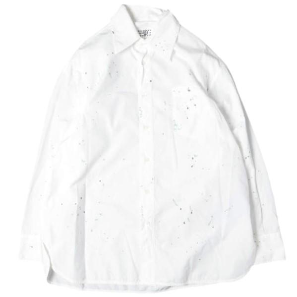 新品 MM6 Maison Margiela 25SS CAMICIE A MANICHE ペイント...