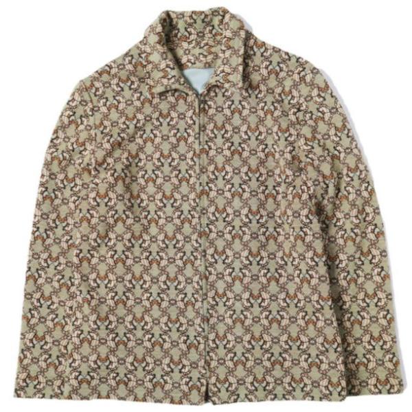 古着 フィッシュ柄 ジップアップジャケット S程度 KHAKI ヴィンテージ ニモ 熱帯魚 ブルゾン...