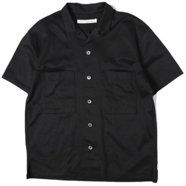 CURLY カーリー 日本製 T/Cジャージ オープンカラーシャツ 2(M) BLACK 半袖 開襟...