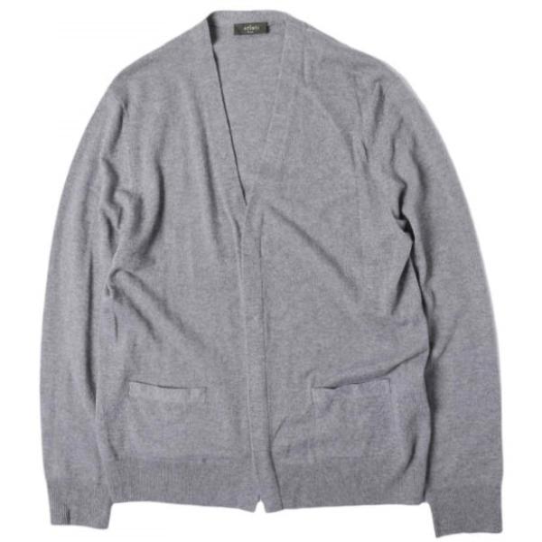 Berluti ベルルッティ イタリア製 レザーディテール カシミヤVネックカーディガン R14KC...