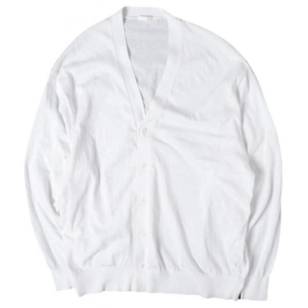 COMOLI コモリ 24SS 日本製 コットンVネックカーディガン Z01-06012 3 WHI...