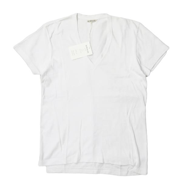 オーラリー AURALEE 日本製 SEAMLESS V-NECK TEE シームレスVネックTシャ...