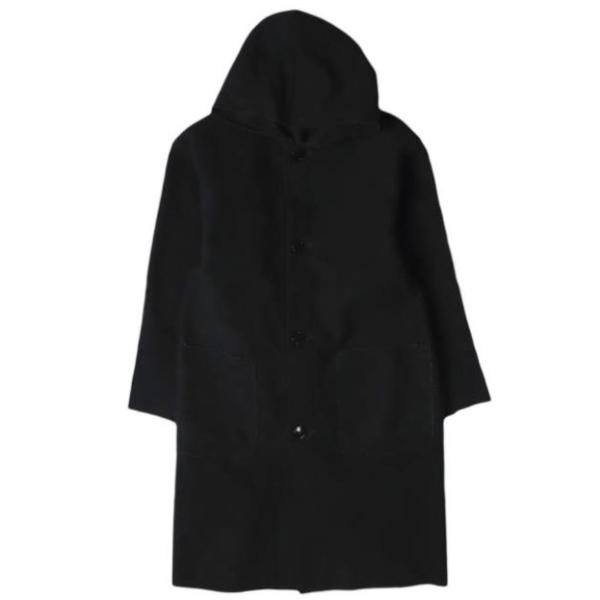HYKE ハイク 日本製 14AW MELTON HOODED COAT カットオフ メルトンフード...
