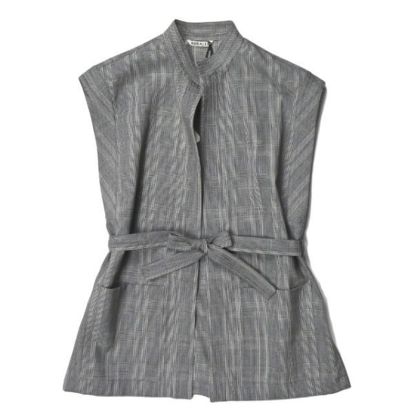 オーラリー AURALEE 19SS 日本製 SUMMER WOOL GLEN CHECK VEST...