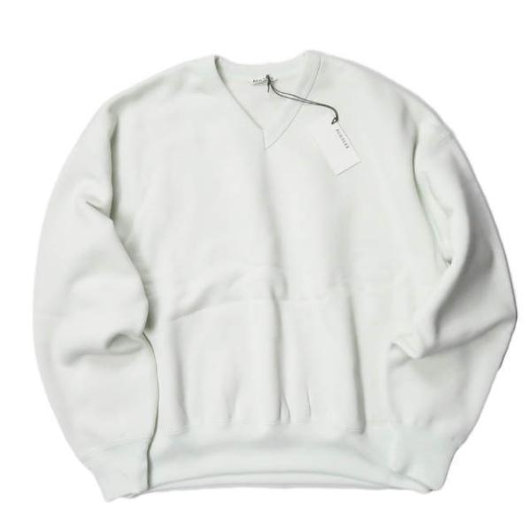 新品 AURALEE オーラリー 19AW BAGGY POLYESTER SWEAT V-NECK...