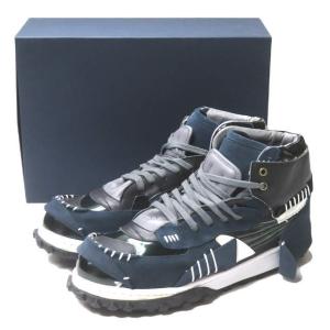 新品 kolor カラー 21SS スウェード×スムース ハイカットスニーカー 21SCM-A02502 26.5cm Navy/Black スニーカー シューズ g3398