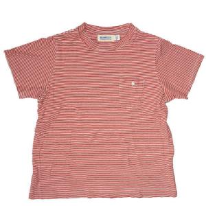 BEAMS BOY ビームスボーイ 日本製 ミジンコボーダーポケットTシャツ 13-04-0456-138 ONE SIZE レッド 半袖 カットソー トップス g4458｜looponline