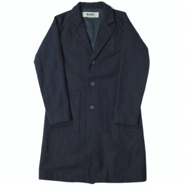 BASISBROEK バージスブルック ベルギー製 VILTON ウールチェスターコート 1 ネイビ...