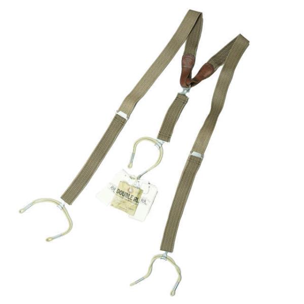 新品 RRL ダブルアールエル STRIPE SUSPENDERS サスペンダー ベージュ/ブラウン...