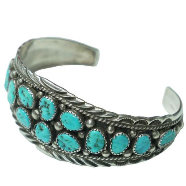 インディアンジュエリー V刻印 ターコイズバングル シルバー スターリングシルバー アクセサリー g...