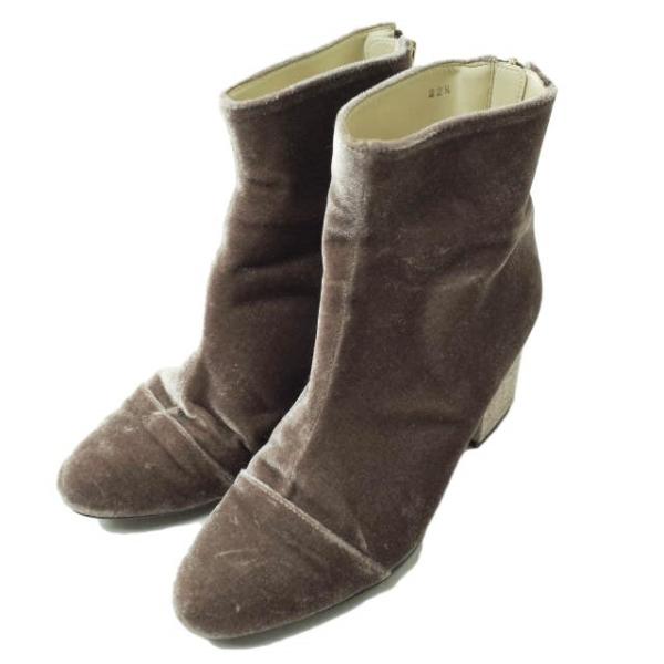 ADAM ET ROPE アダムエロペ 日本製 ベルベットショートブーツ 22 1/2(22.5cm...