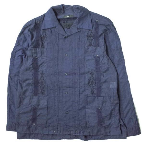 ink インク 日本製 UNITY CODA リメイクキューバシャツ L NAVY 長袖 オープンカ...