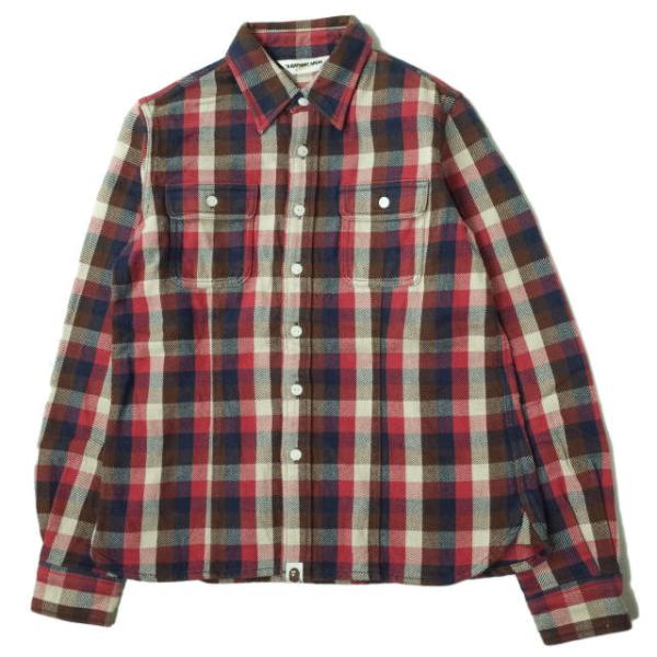 A BATHING APE ア ベイシング エイプ 日本製 ラブジェネチェック コットンフランネルC...