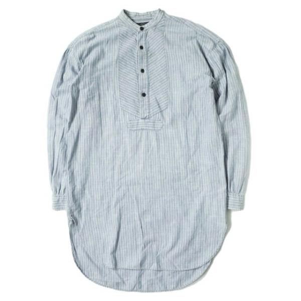 RRL ダブルアールエル バンドカラーストライプシャツワンピース 2 ブルー Double RL イ...