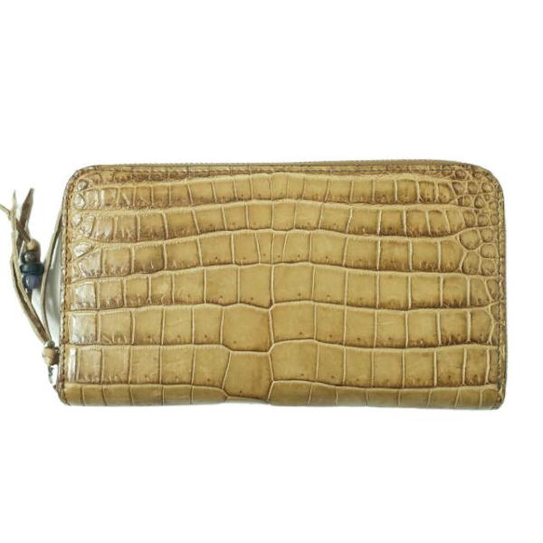 新品 BRU NA BOINNE ブルーナボイン 柿渋クロコロングウォレット 柿渋 ラウンドジップ ...