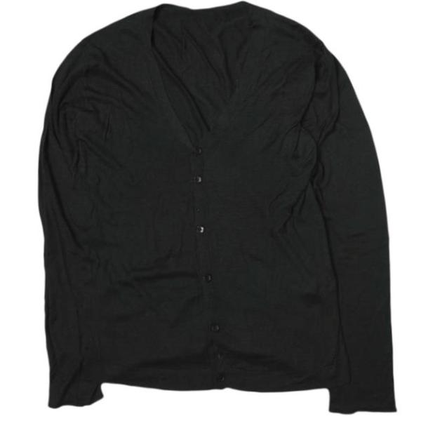 ETS.MATERIAUX マテリオ ハイゲージシルクニットVネックカーディガン 38 ブラック E...