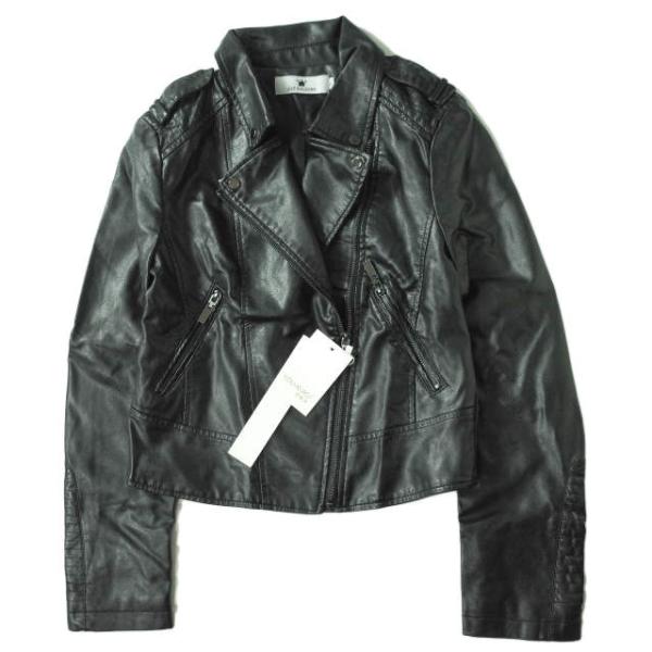 新品 no brand ノーブランド フェイクレザー ダブルライダースジャケット L ブラック アウ...